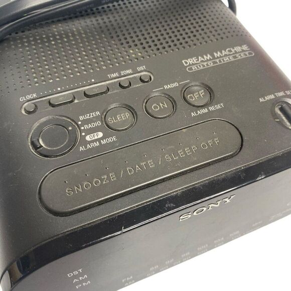 Sony Dream Machine Auto Time Set AM/FM Alarm Clock Radio Black ICF-C218 Tested - Picture 7 of 7